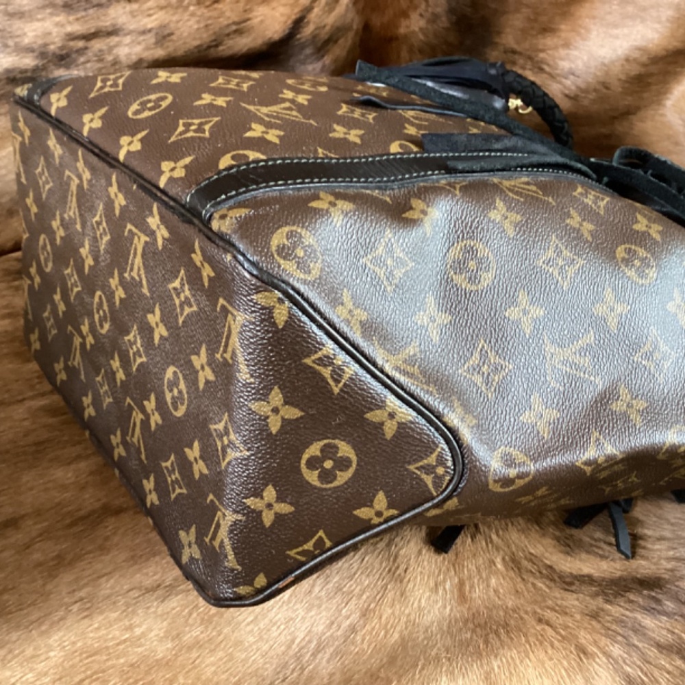Authentic Boho Revamped Vintage Louis Vuitton Shopping Sac Black Braiding Concho - Picture 5 of 16